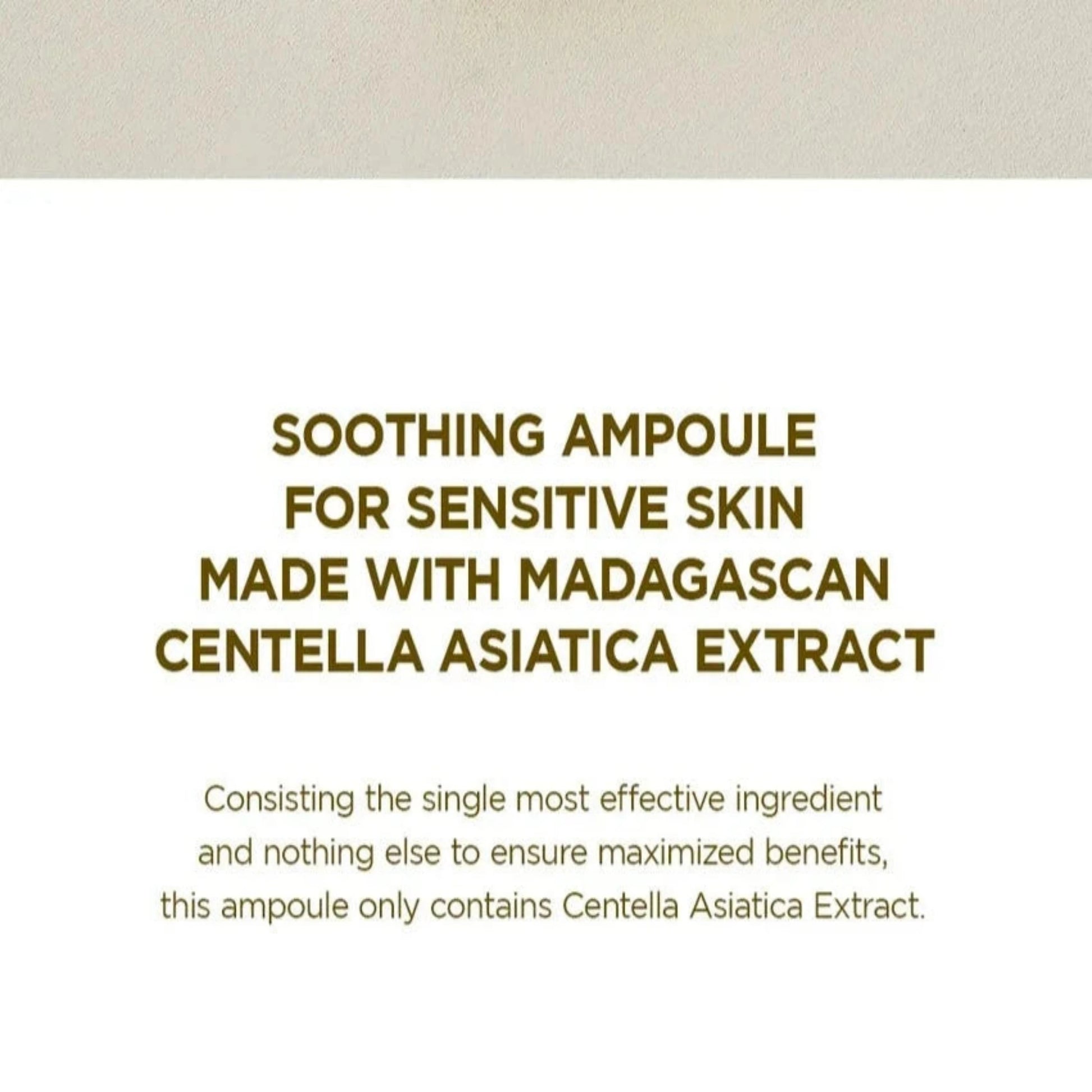 Korean serum SKIN1004 Madagascar Centella Ampoule with 100% pure centella asiatica extract. This powerful serum soothes irritation, enhances deep hydration, and strengthens the skin barrier. Ideal for reducing redness and improving overall skin texture, it absorbs quickly to leave the skin calm, radiant, and revitalized.
